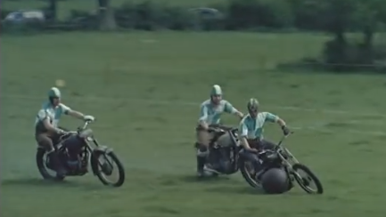 Watch: 1950s motorcycle football match